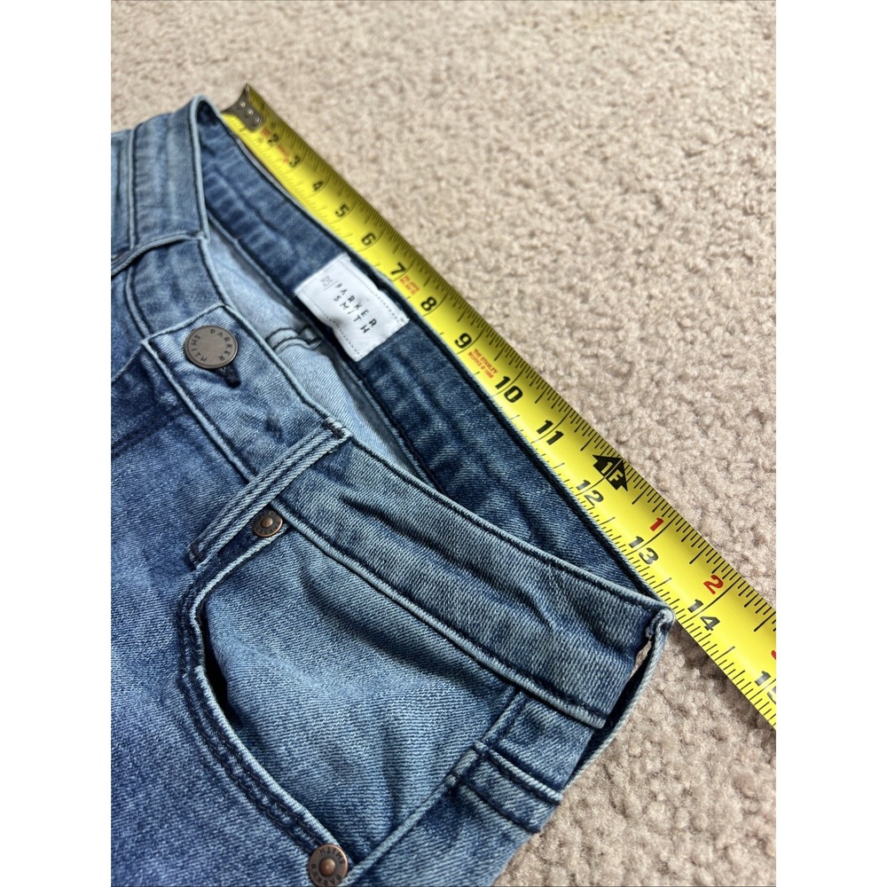 Parker Smith Woman Jeans 27 Straight Crop Leg Raw Hem Side Slit  Made In The USA - Picture 4 of 11